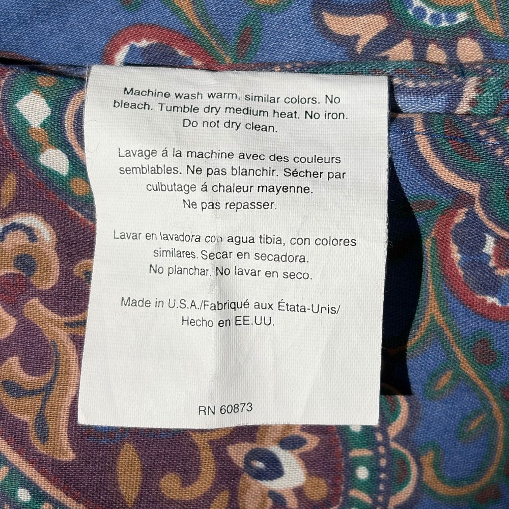 new JCPenny Navy Blue, Burgandy, Tan Paisley Queen Bedskirt + 2 Std Pillow shams - Picture 12 of 13